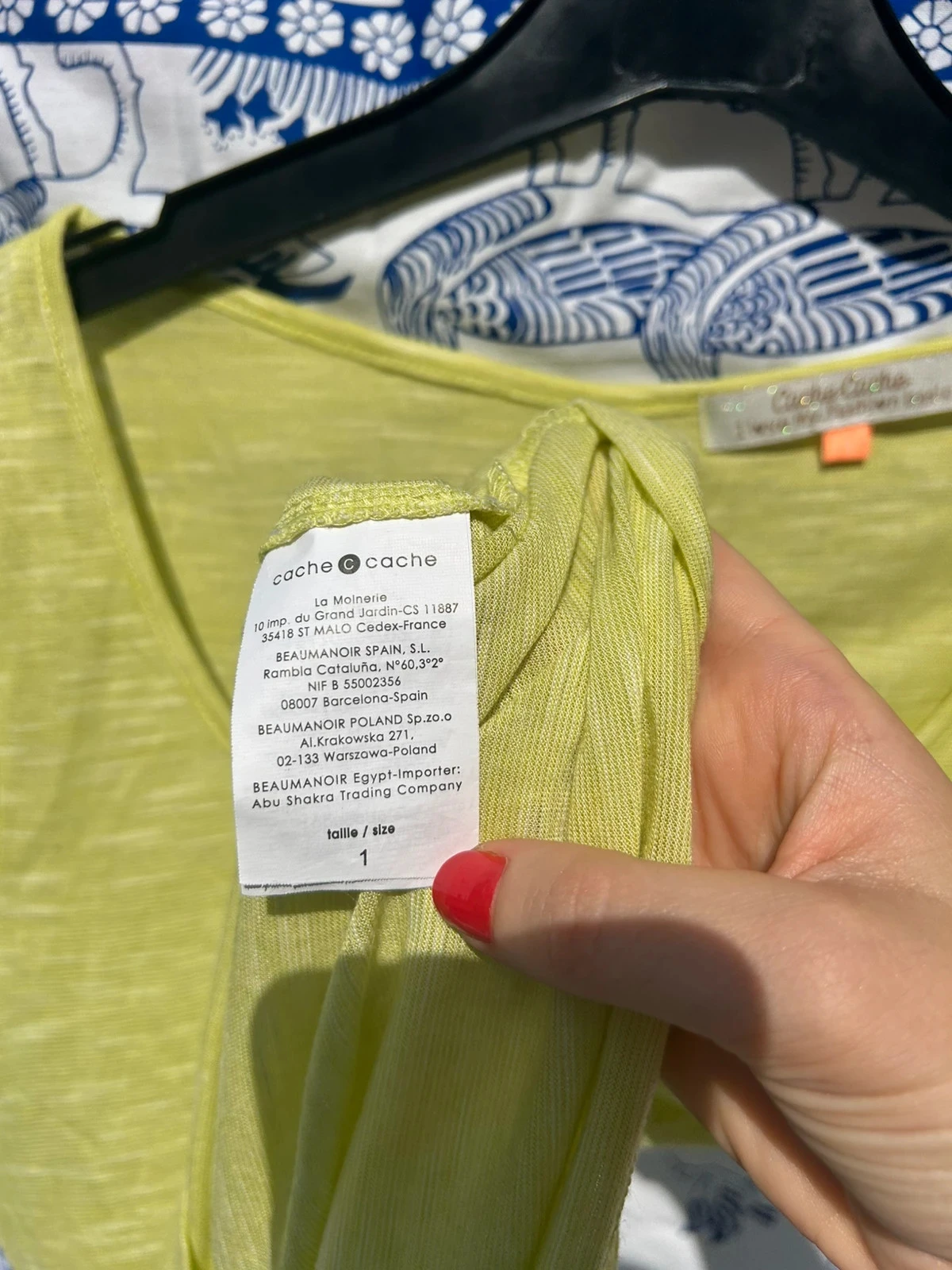 T-shirt amarelo verde S/36 cache cache muito bom estado mulher – photo 4